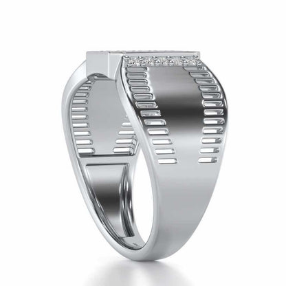 Monarch Silver Ring For Men - White Gold - Image 3