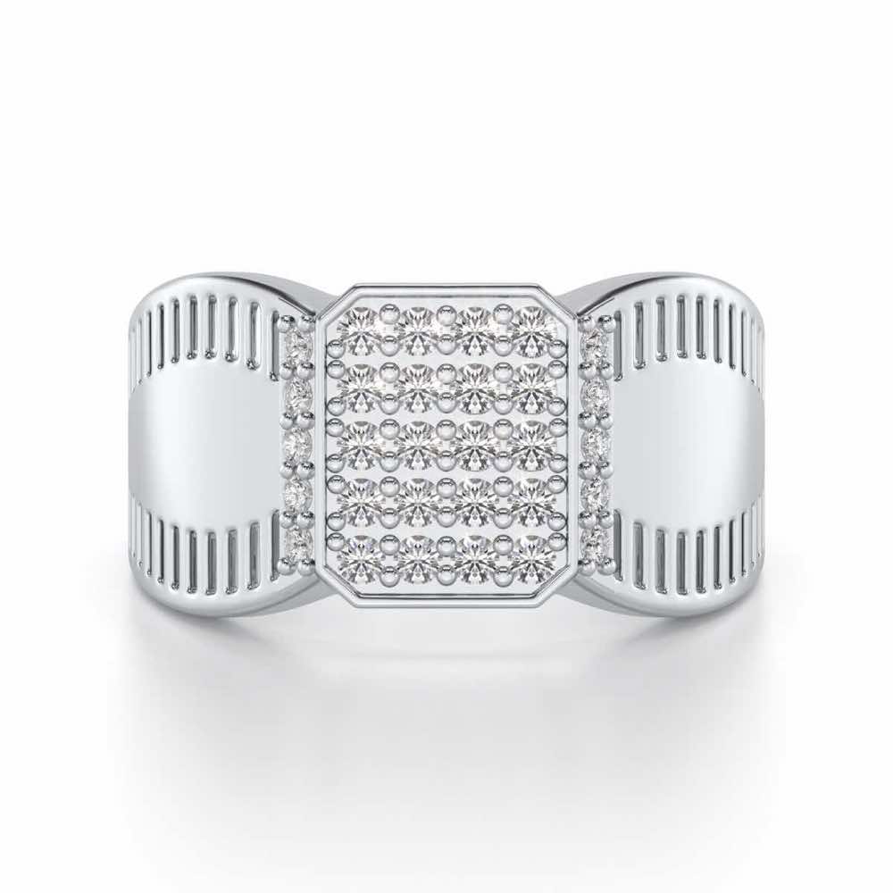 Monarch Silver Ring For Men - White Gold - Image 4