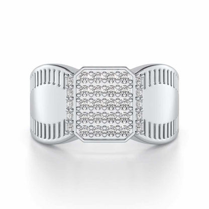 Monarch Silver Ring For Men - White Gold - Image 4