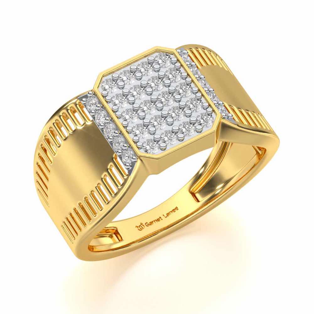 Monarch Silver Ring For Men - Yellow Gold - Image 1