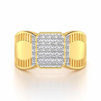 Monarch Silver Ring For Men - Yellow Gold - Image 4