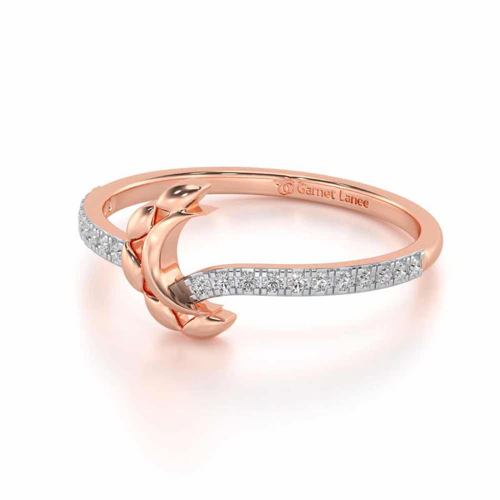 Moon C Silver Ring - Rose Gold - Image 2