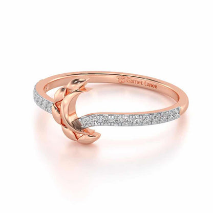 Moon C Silver Ring - Rose Gold - Image 2