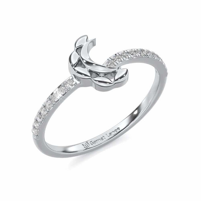 Moon C Silver Ring - White Gold - Image 1