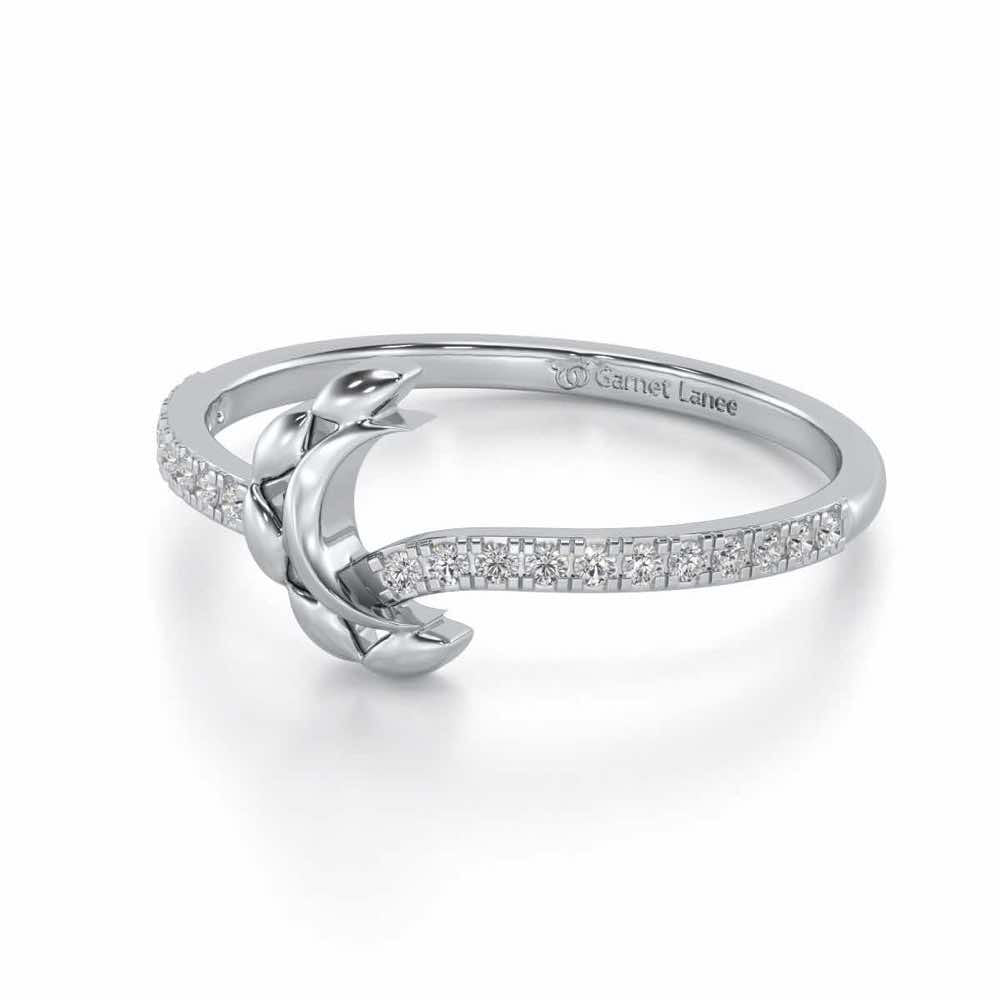 Moon C Silver Ring - White Gold - Image 2