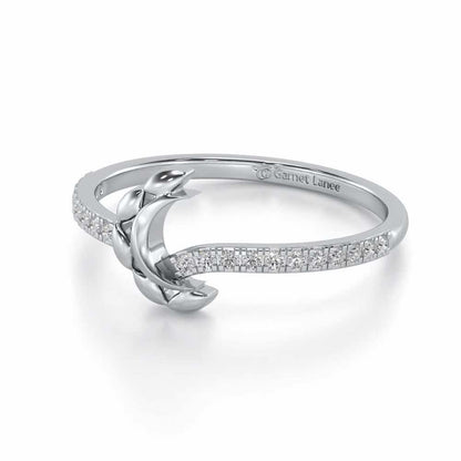 Moon C Silver Ring - White Gold - Image 2