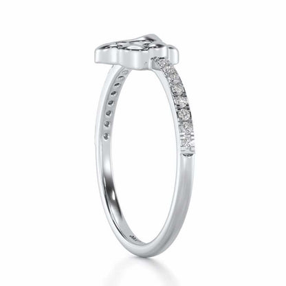 Moon C Silver Ring - White Gold - Image 3