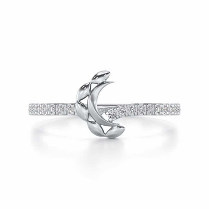 Moon C Silver Ring - White Gold - Image 4