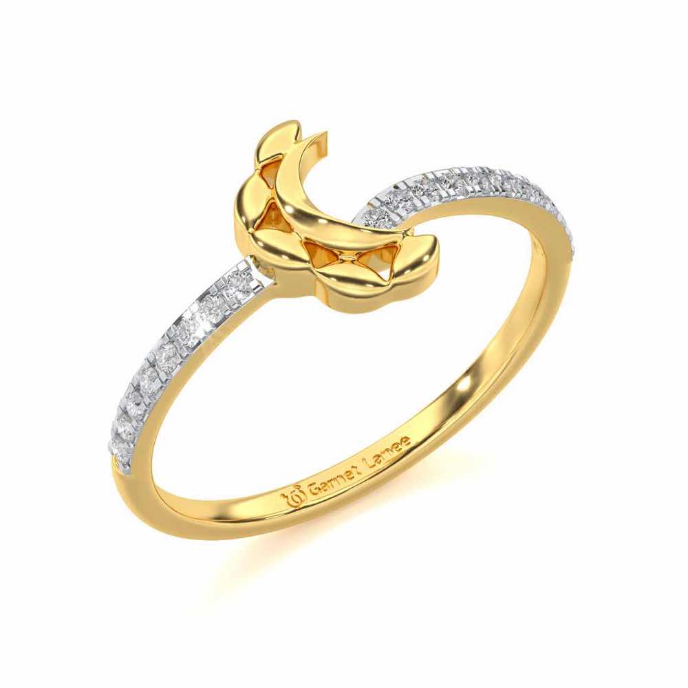 Moon C Silver Ring - Yellow Gold - Image 1