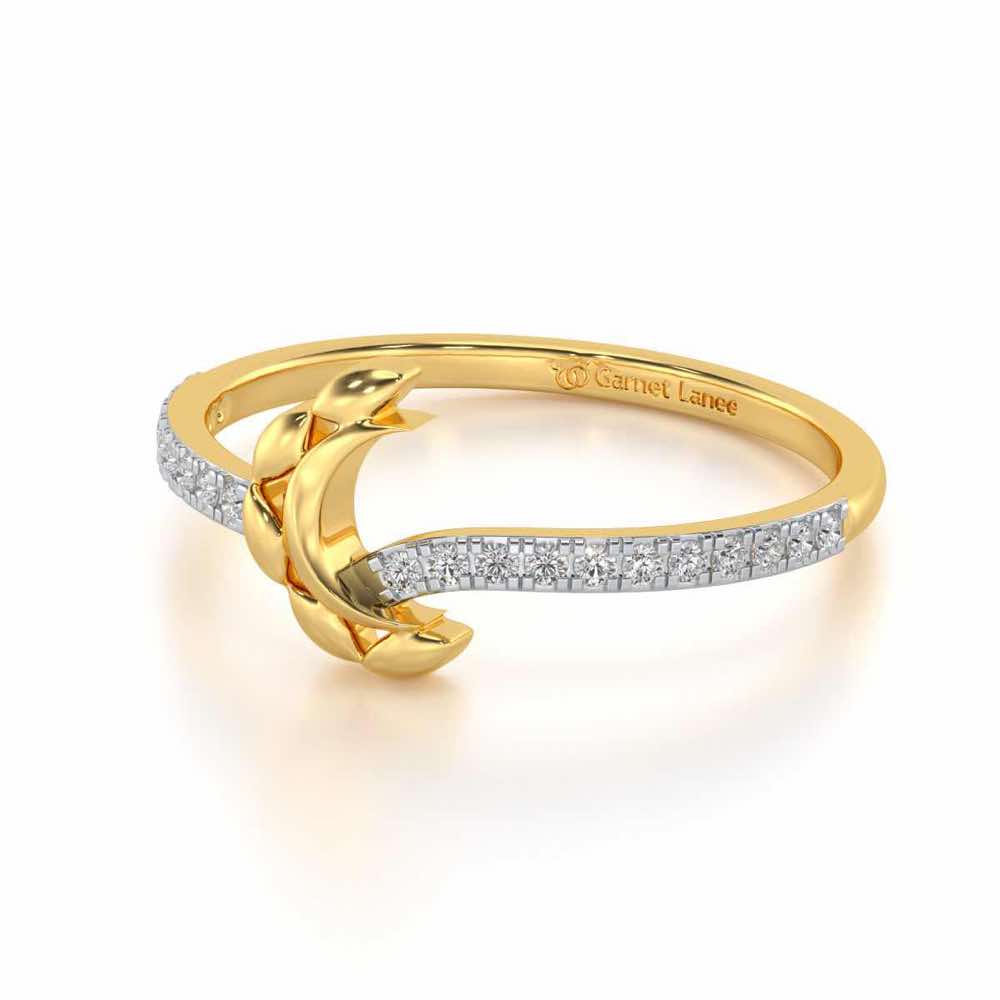 Moon C Silver Ring - Yellow Gold - Image 2