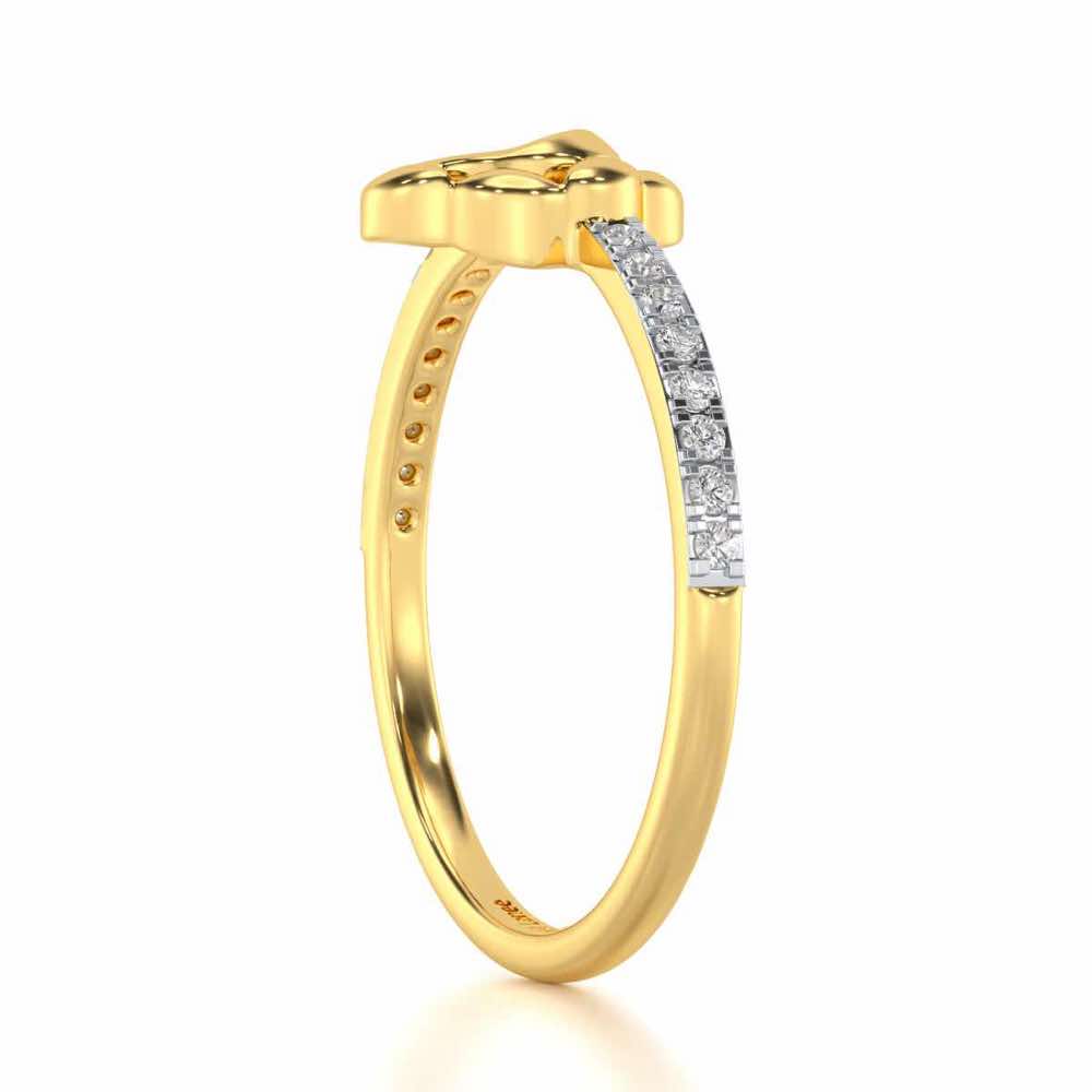 Moon C Silver Ring - Yellow Gold - Image 3