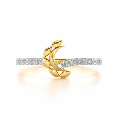 Moon C Silver Ring - Yellow Gold - Image 4