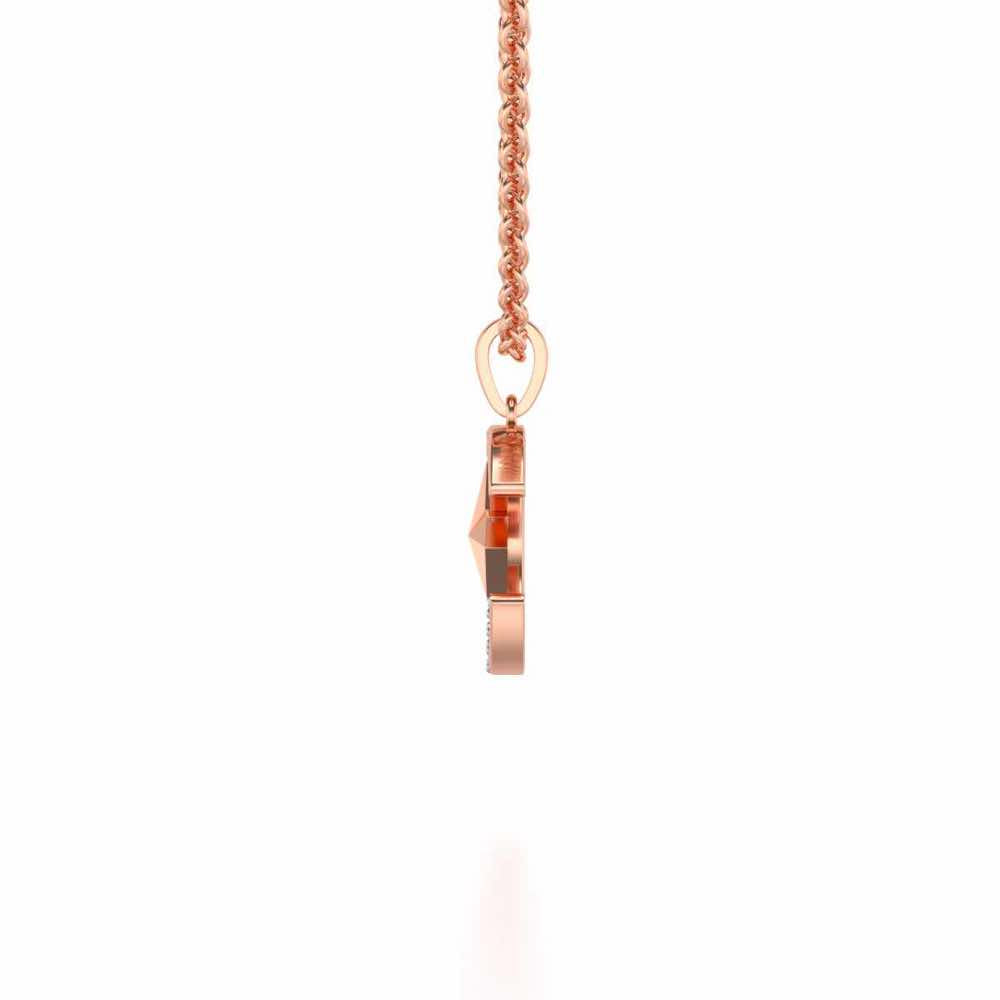 Moon-Star Silver Pendant - Rose Gold - Image 3