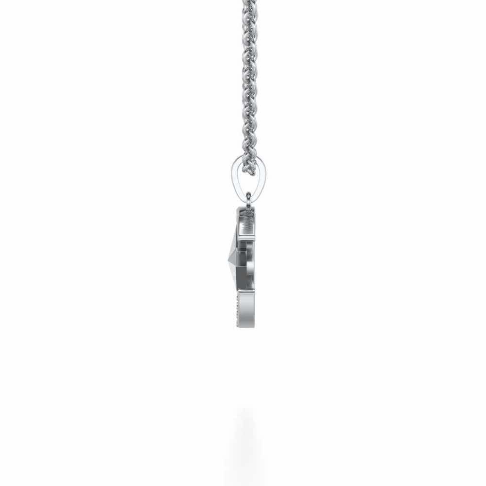 Moon-Star Silver Pendant - White Gold - Image 3