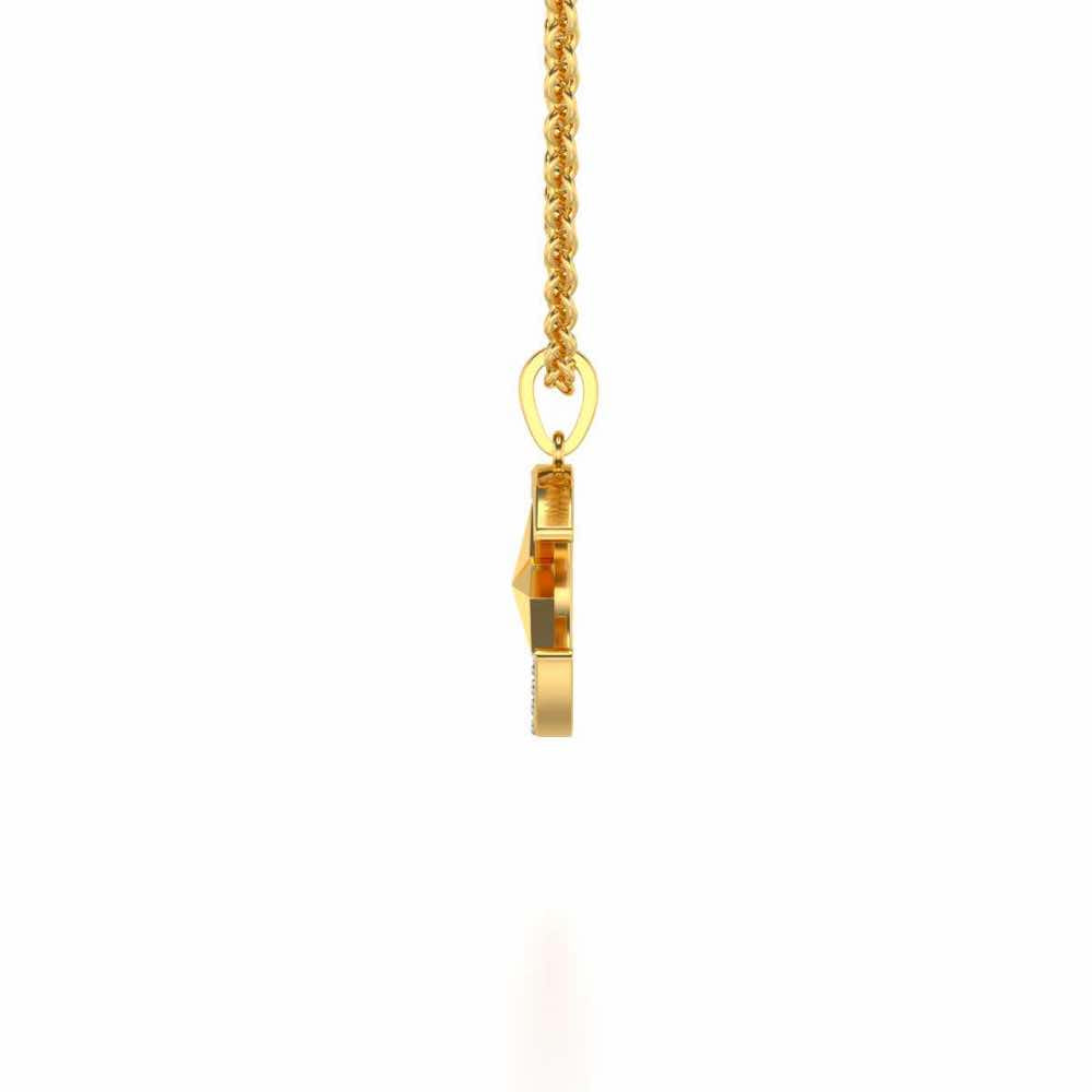 Moon-Star Silver Pendant - Yellow Gold - Image 3