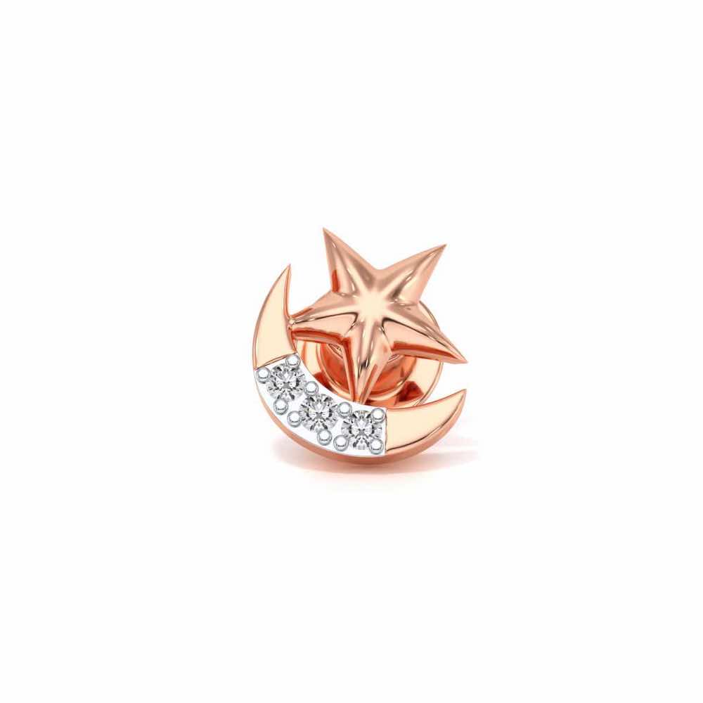 Moon Star Silver Watch Pin - Rose Gold - Image 2