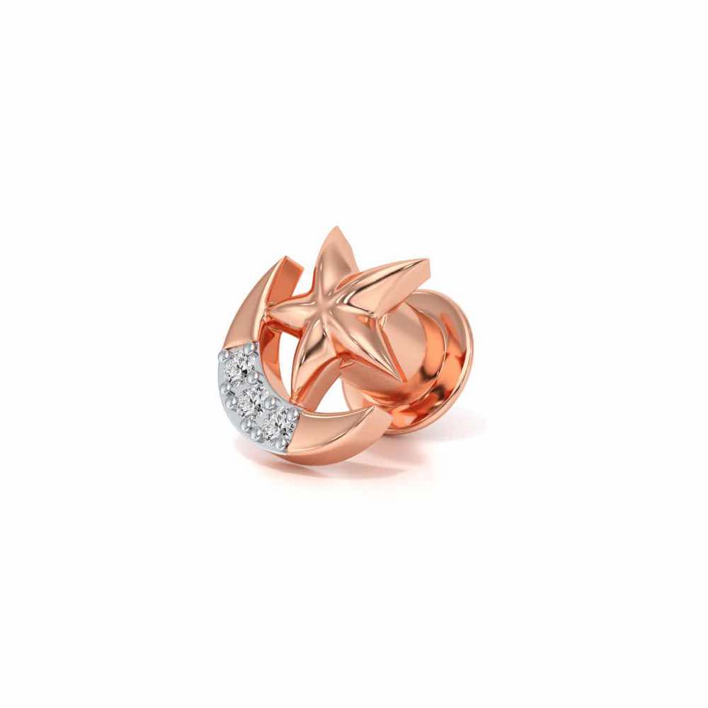 Moon Star Silver Watch Pin - Rose Gold - Image 3
