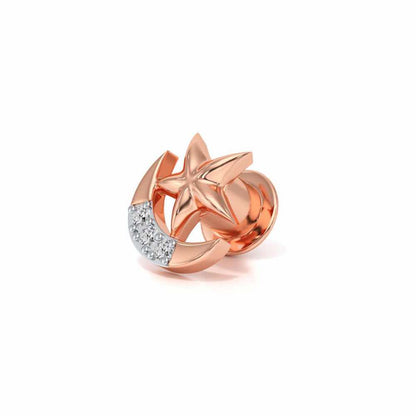 Moon Star Silver Watch Pin - Rose Gold - Image 3