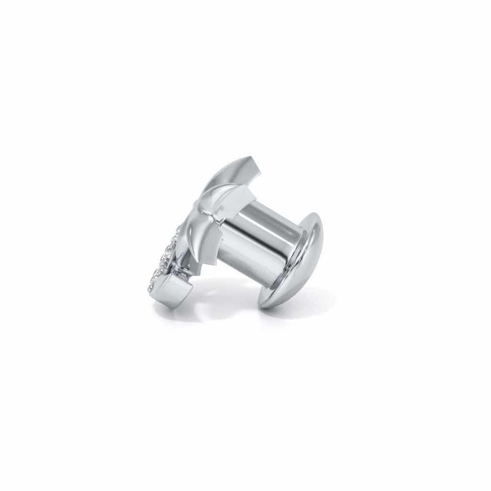 Moon Star Silver Watch Pin - White Gold - Image 4