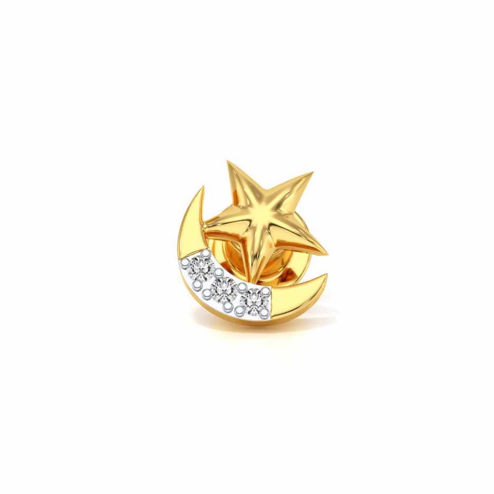 Moon Star Silver Watch Pin - Yellow Gold - Image 2
