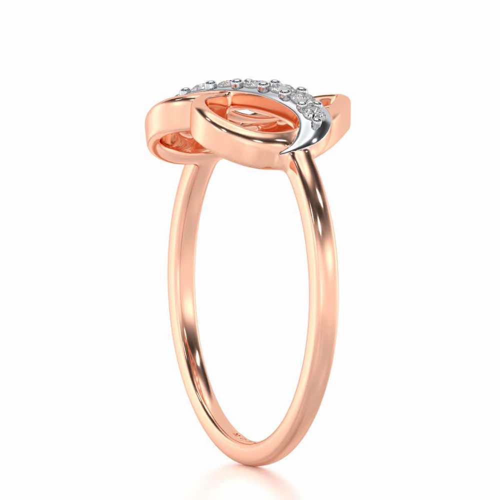 Musical Heart Silver Ring - Rose Gold - Image 3