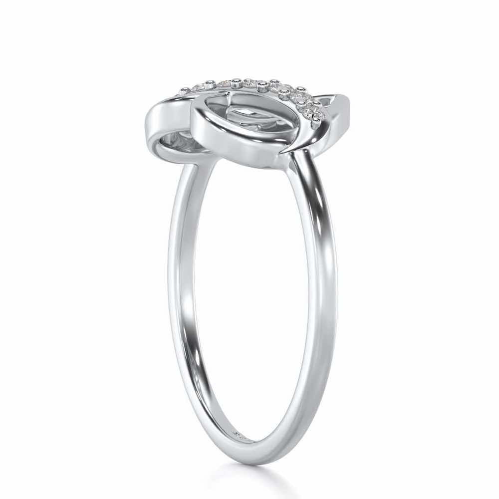 Musical Heart Silver Ring - White Gold - Image 3