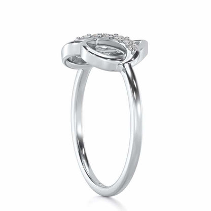 Musical Heart Silver Ring - White Gold - Image 3