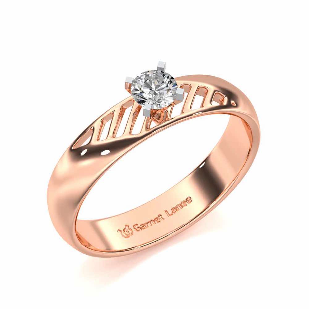 Mystic Fire Solitaire Ring For Men - Rose Gold - Image 1
