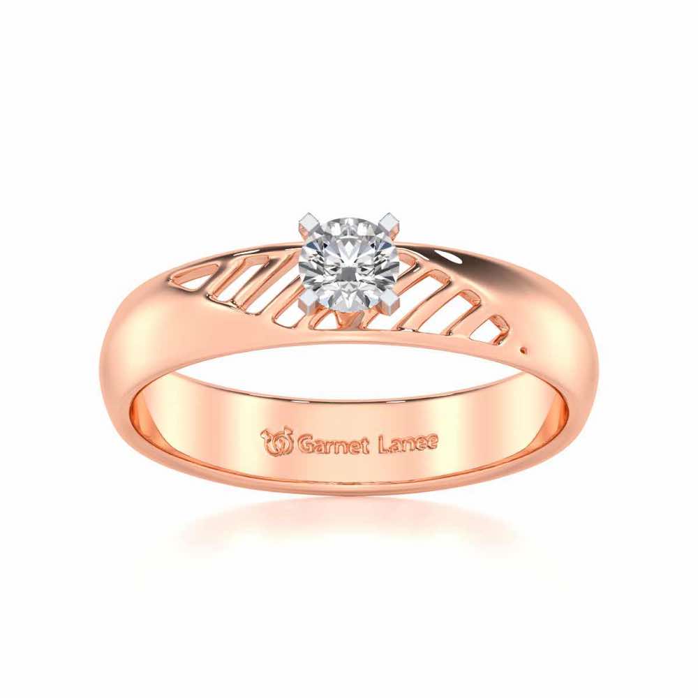 Mystic Fire Solitaire Ring For Men - Rose Gold - Image 2