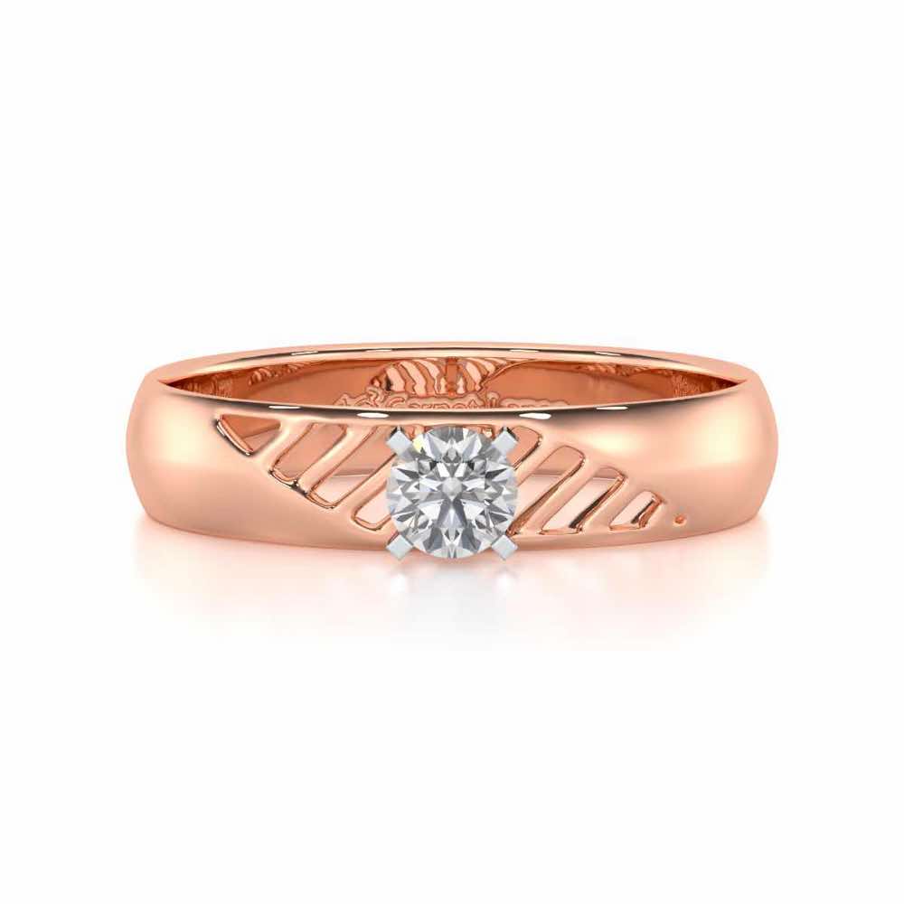 Mystic Fire Solitaire Ring For Men - Rose Gold - Image 5