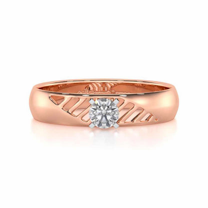 Mystic Fire Solitaire Ring For Men - Rose Gold - Image 5