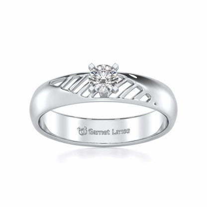 Mystic Fire Solitaire Ring For Men - White Gold - Image 2