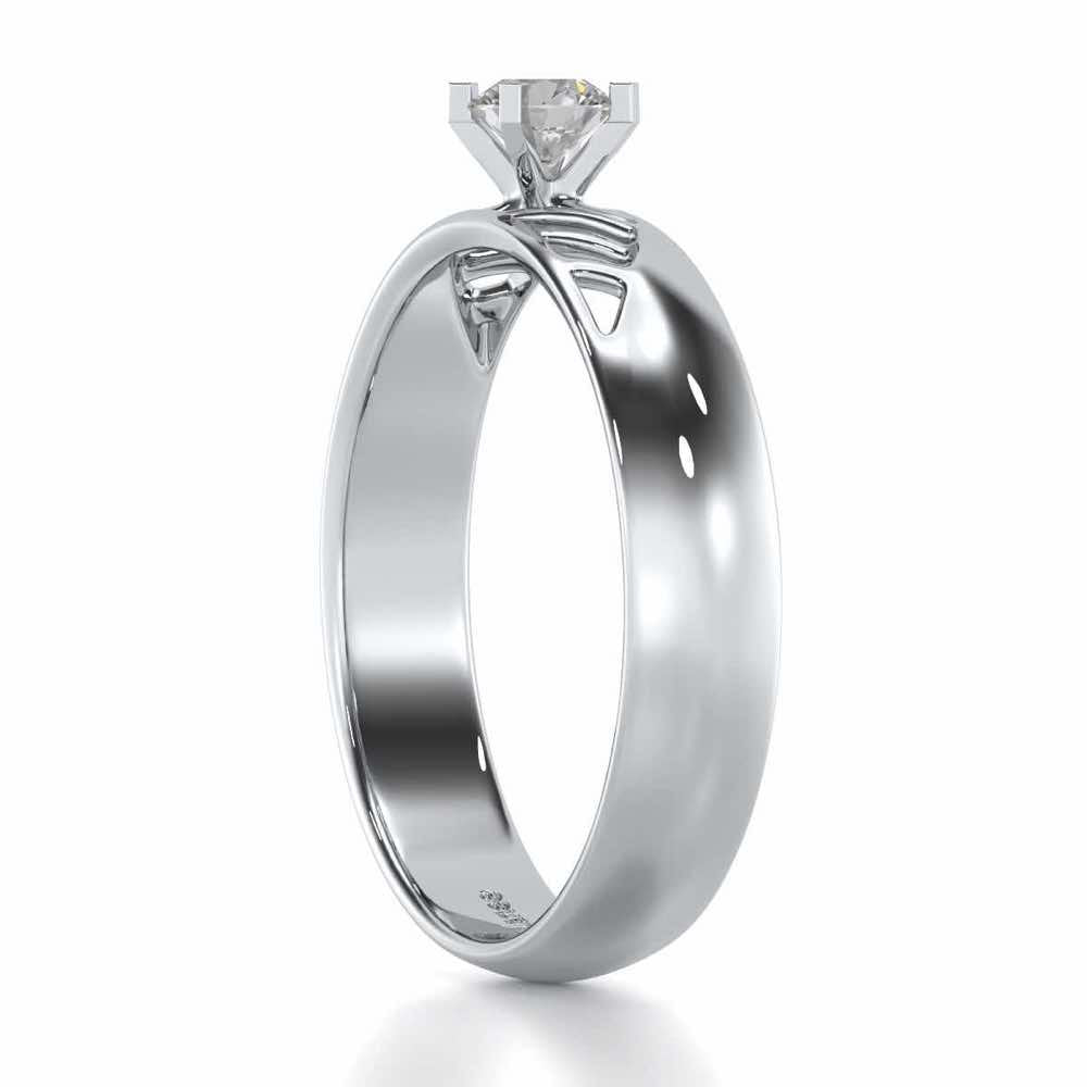 Mystic Fire Solitaire Ring For Men - White Gold - Image 4
