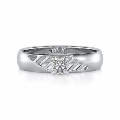 Mystic Fire Solitaire Ring For Men - White Gold - Image 5