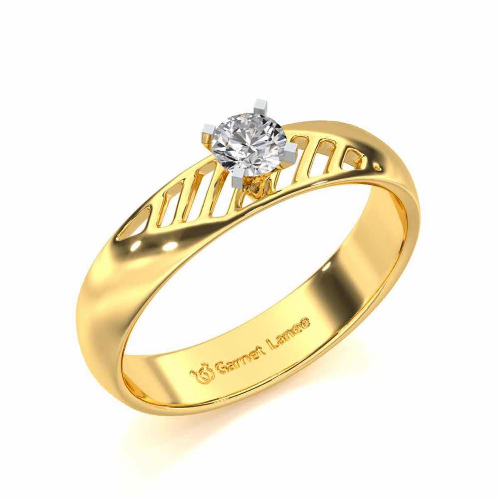 Mystic Fire Solitaire Ring For Men - Yellow Gold - Image 1