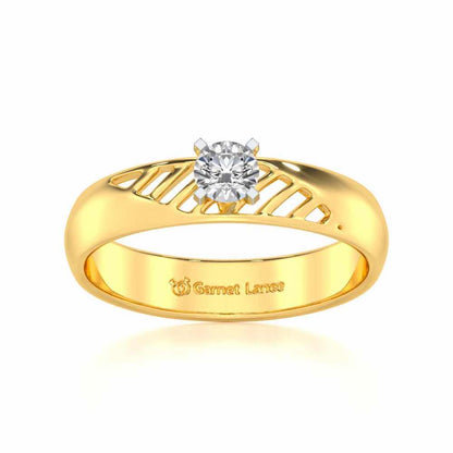 Mystic Fire Solitaire Ring For Men - Yellow Gold - Image 2