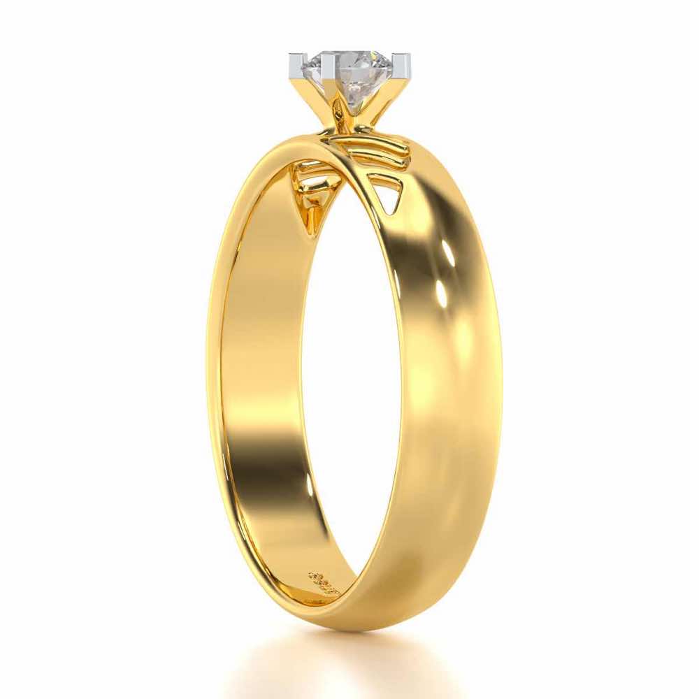 Mystic Fire Solitaire Ring For Men - Yellow Gold - Image 4
