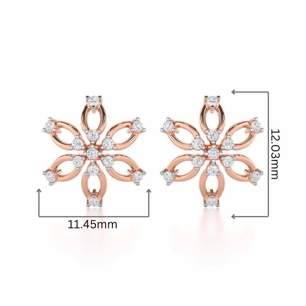 Mystic Flower Silver Earrings - Rose Gold - Image 2
