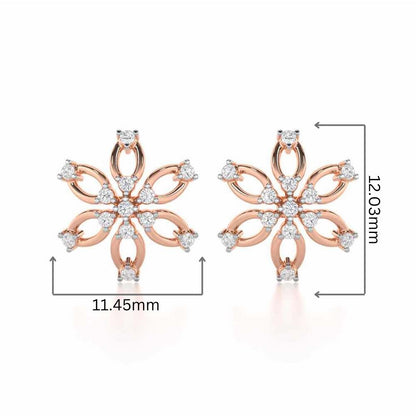 Mystic Flower Silver Earrings - Rose Gold - Image 2