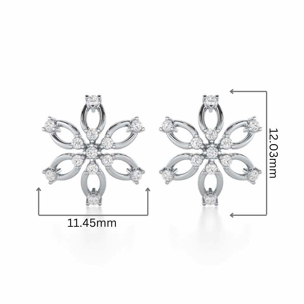 Mystic Flower Silver Earrings - White Gold - Image 2
