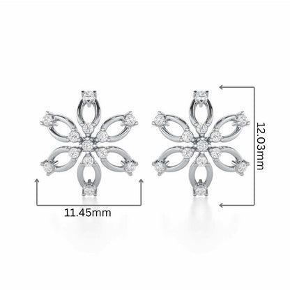 Mystic Flower Silver Earrings - White Gold - Image 2