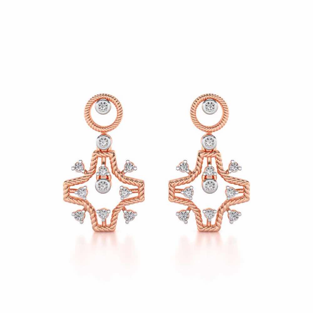 Mystical Sunshine Silver Earring - Rose Gold - Image 1