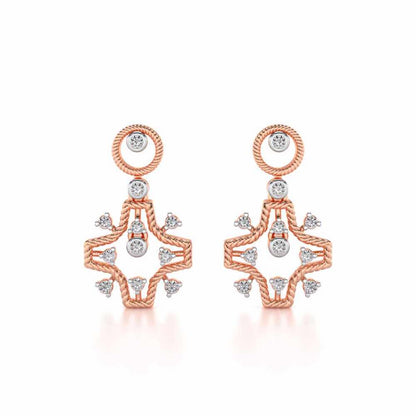 Mystical Sunshine Silver Earring - Rose Gold - Image 1