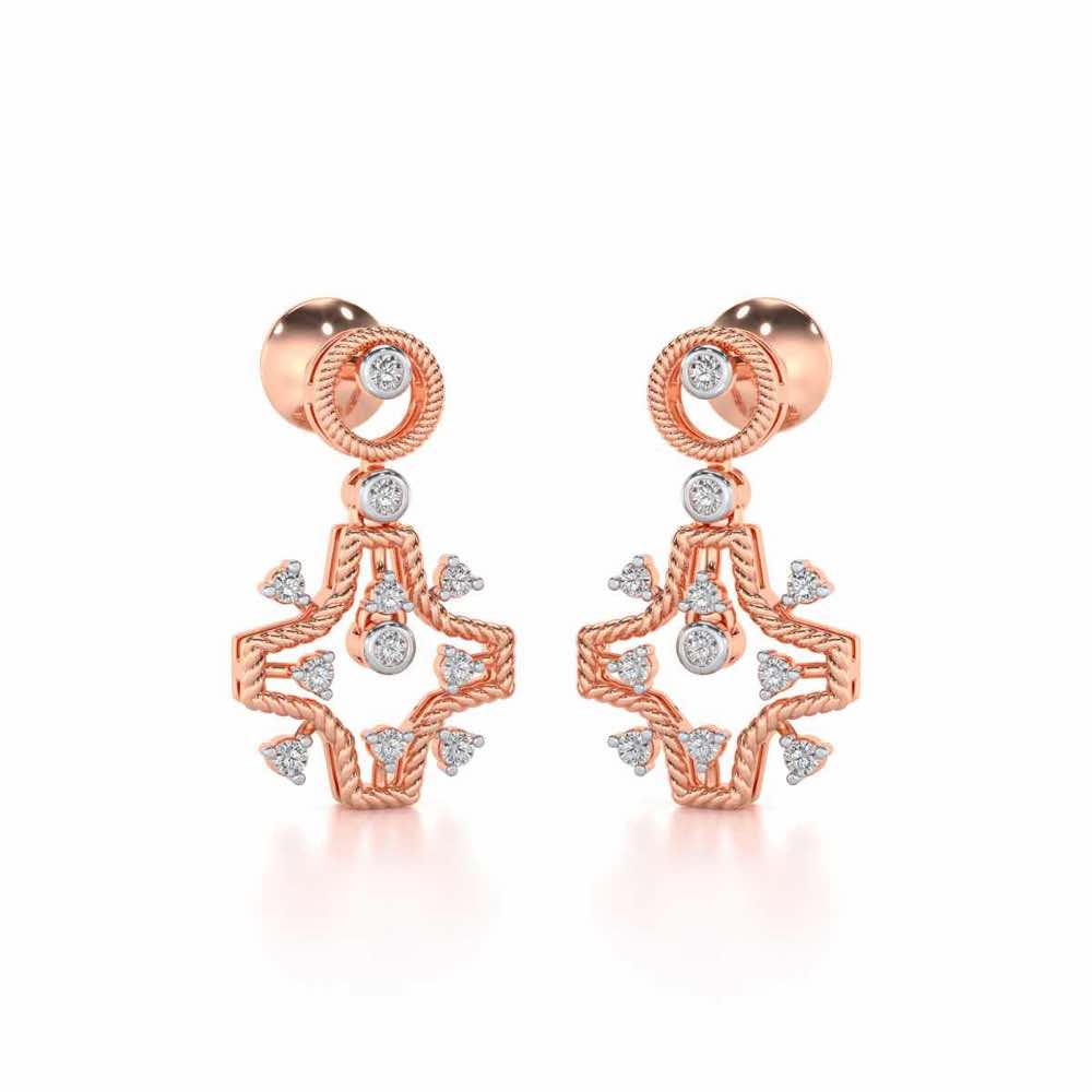 Mystical Sunshine Silver Earring - Rose Gold - Image 2