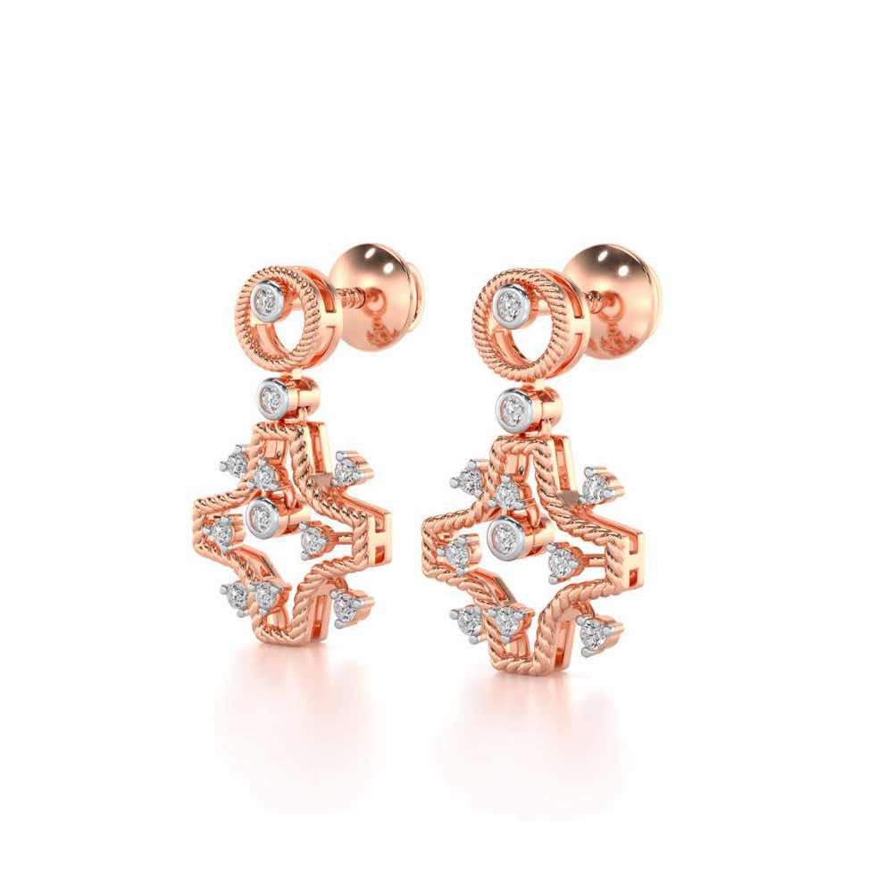 Mystical Sunshine Silver Earring - Rose Gold - Image 3