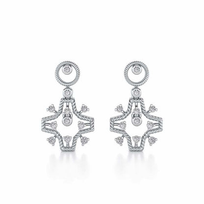 Mystical Sunshine Silver Earring - White Gold - Image 1