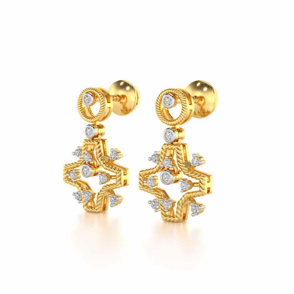 Mystical Sunshine Silver Earring - Yellow Gold - Image 3