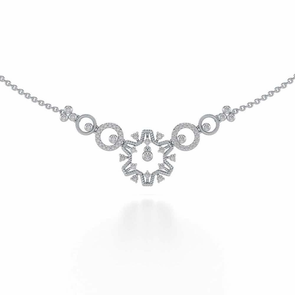Mystical Sunshine Silver Necklace - White Gold - Image 1