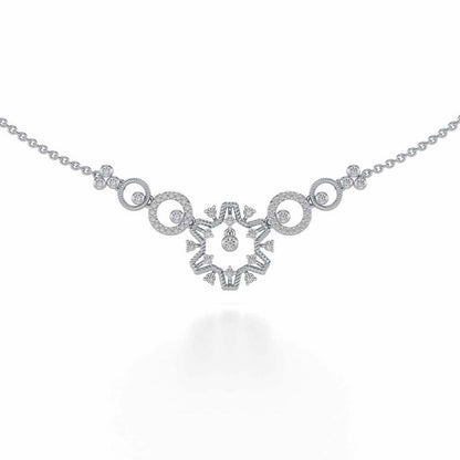 Mystical Sunshine Silver Necklace - White Gold - Image 1