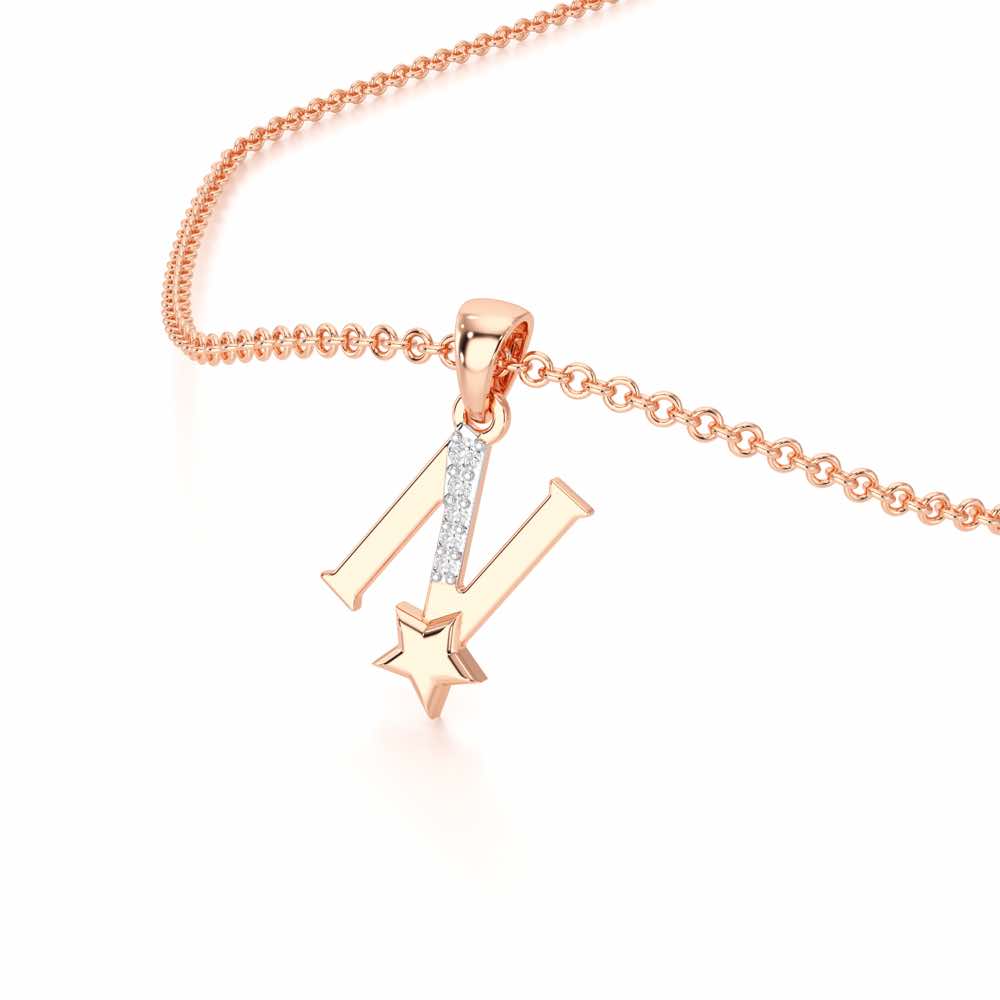 N-Glint Silver Pendant - Rose Gold - Image 2